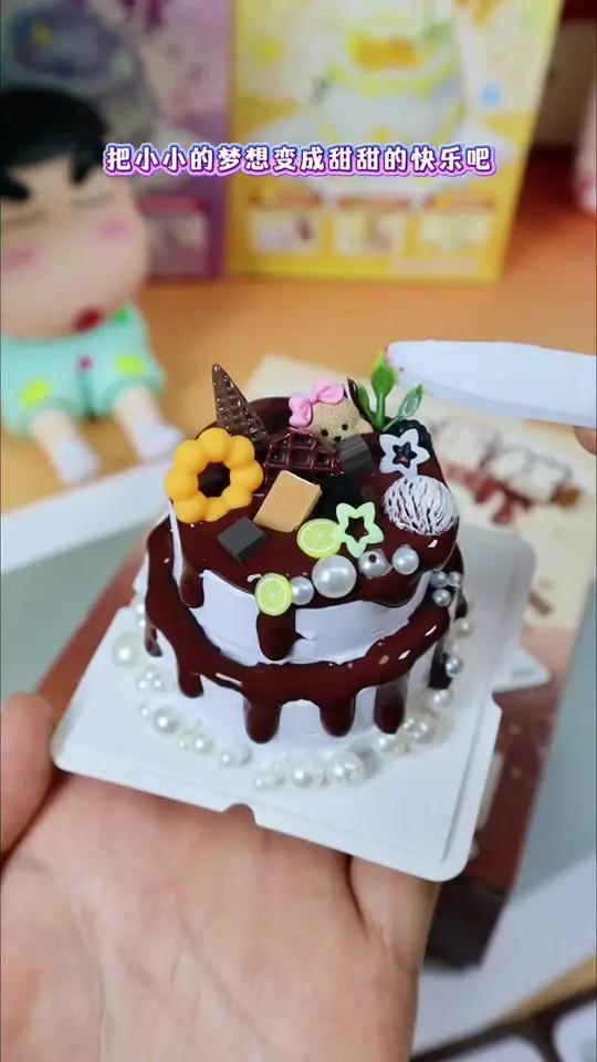 小小甜品师上线,DIY双层蛋糕也太治愈了#手工diy #DIY蛋糕玩具 #亲子手工