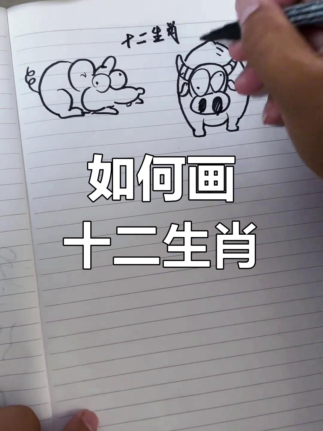 十二生肖简笔画教程