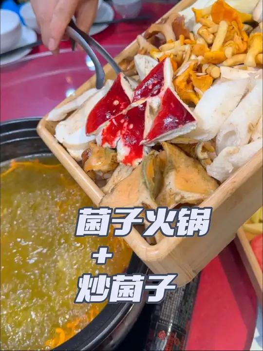 吃菌子的季节,太舒服了 火锅+炒菜