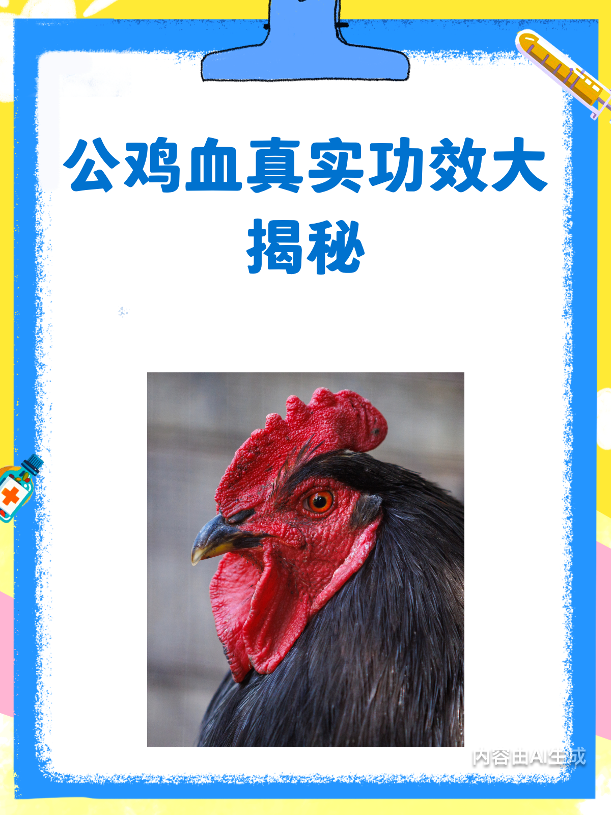 别被忽悠!公鸡血真实功效大揭秘