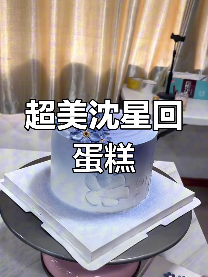 天空蓝与葡萄籽的沈星回蛋糕