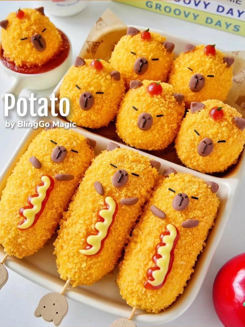 仅2个土豆就能做小食拼盘好吃到吮手指 仅需2个土豆就能解锁超可爱的小食拼盘,外脆里糯,还有