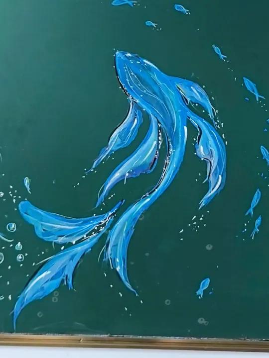黑板报祈煜的小鱼 黑板报 粉笔画 恋与深空 黑板报边框 可做防溺水的 还有的小鱼是……咕嘟