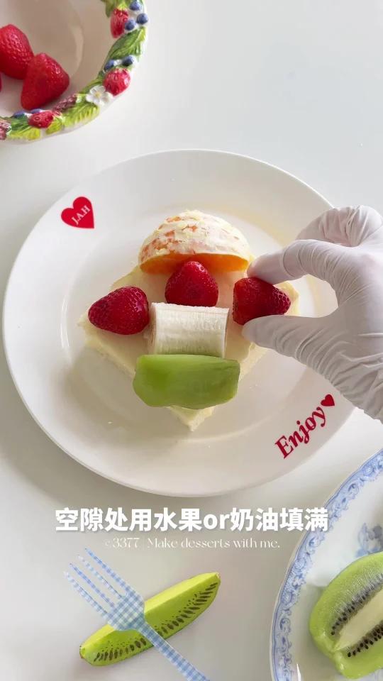 在家复刻超火水果奶油三明治太满足~!