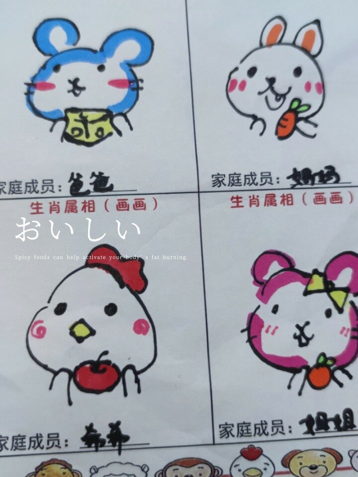 家庭成员生肖调查表