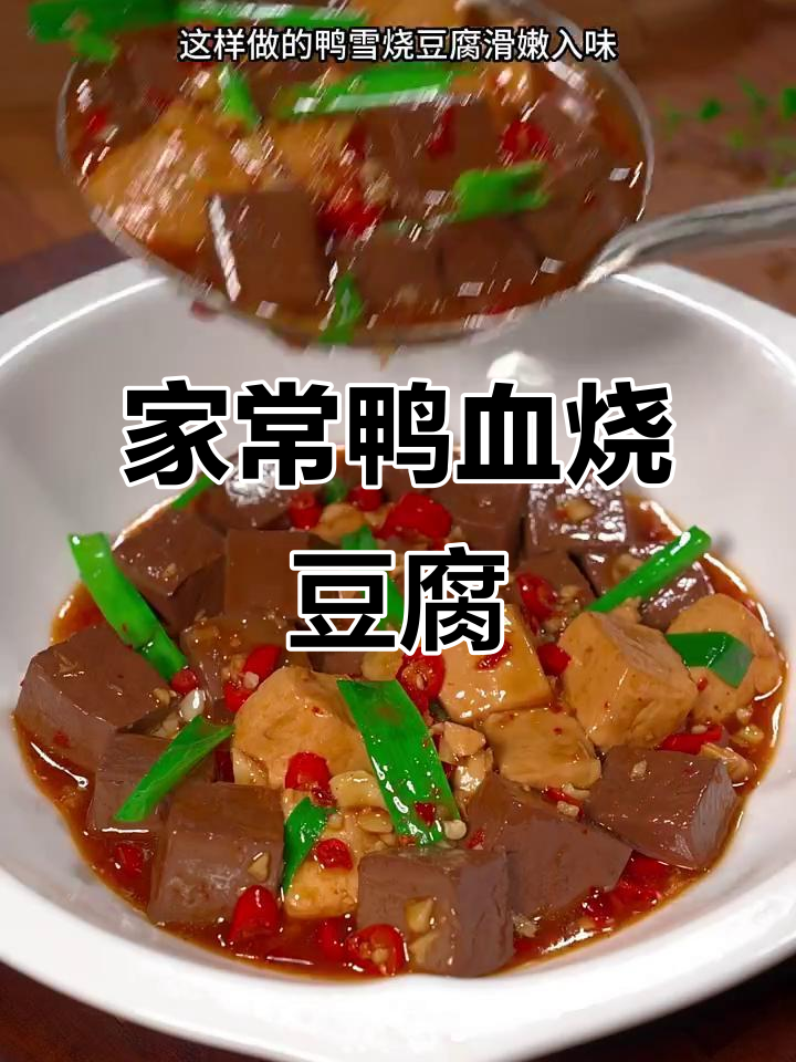 鸭血烧豆腐,家常下饭新做法!嫩滑又入味