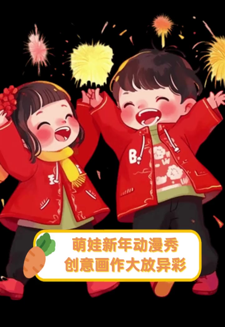 萌娃新年动漫秀,创意画作大放异彩