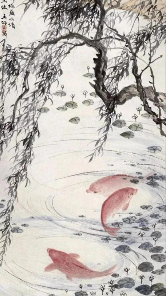 国画锦鲤怎么画 点不点赞都好运