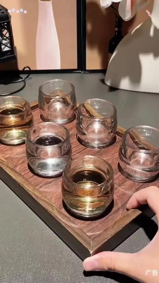 「九块九发6只」水晶扳指杯家用透明主人杯加厚茶杯酒杯玻璃水杯 网红杯子推荐 好物推荐 水晶