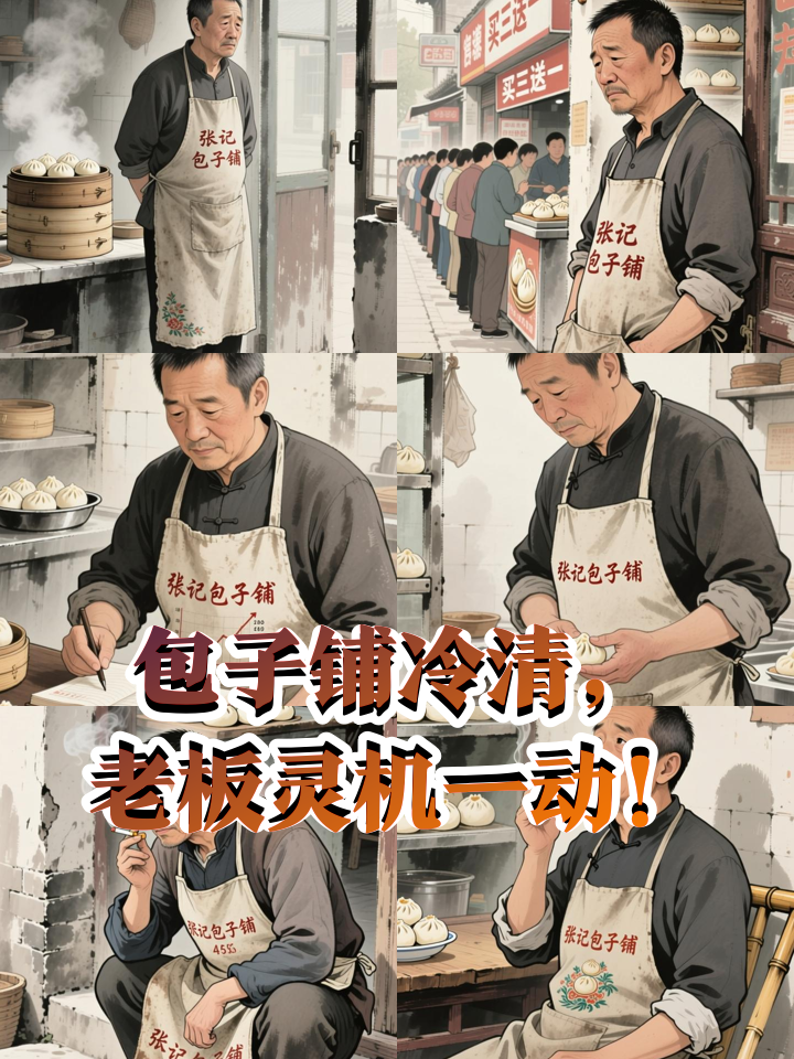 包子铺生意冷清,老板用这招让顾客排长队!