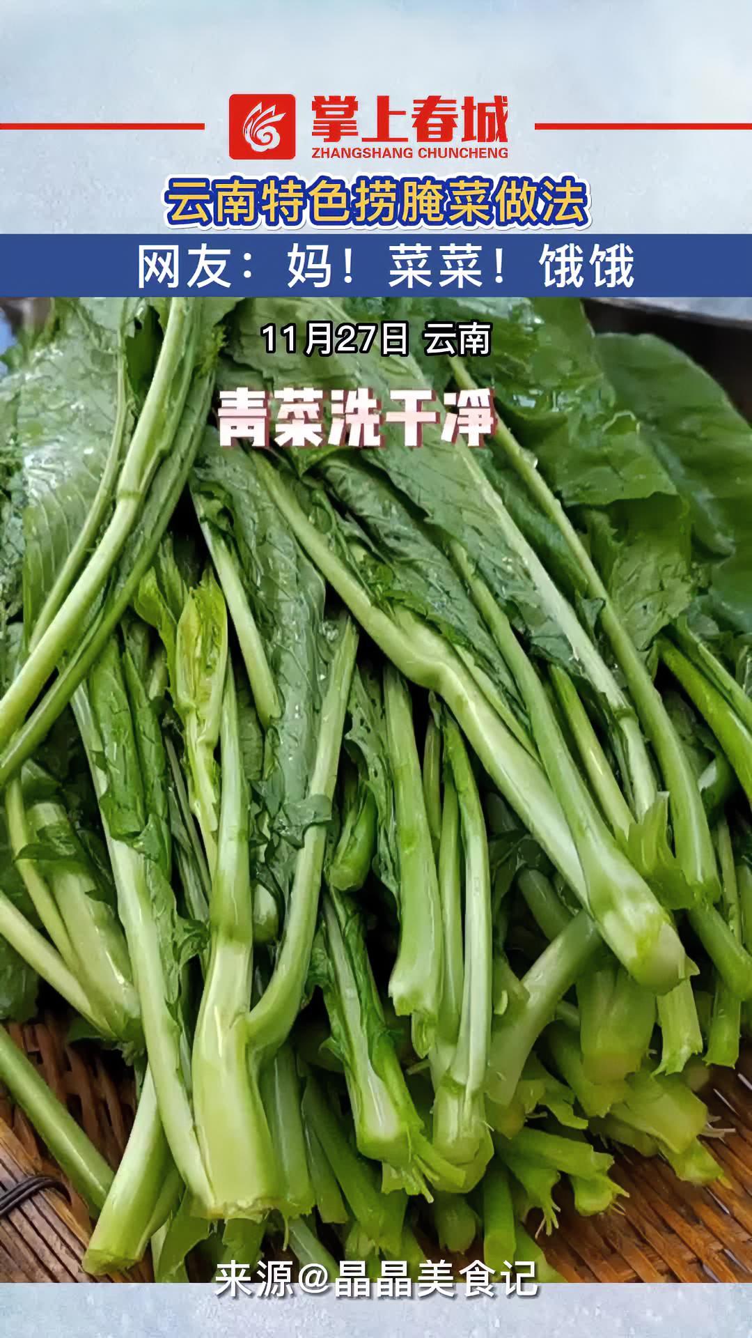 云南特色捞腌菜做法,网友:妈!菜菜!饿饿 云南美食 腌菜 冬天 2022年云南昆明网络文化