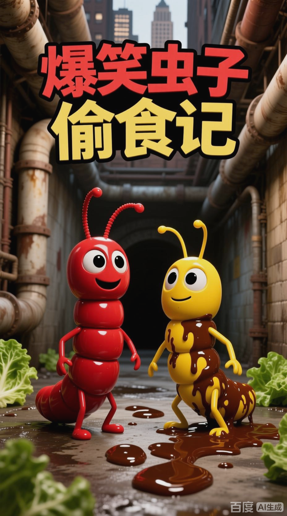 爆笑虫子偷食汉堡,酱料变身记