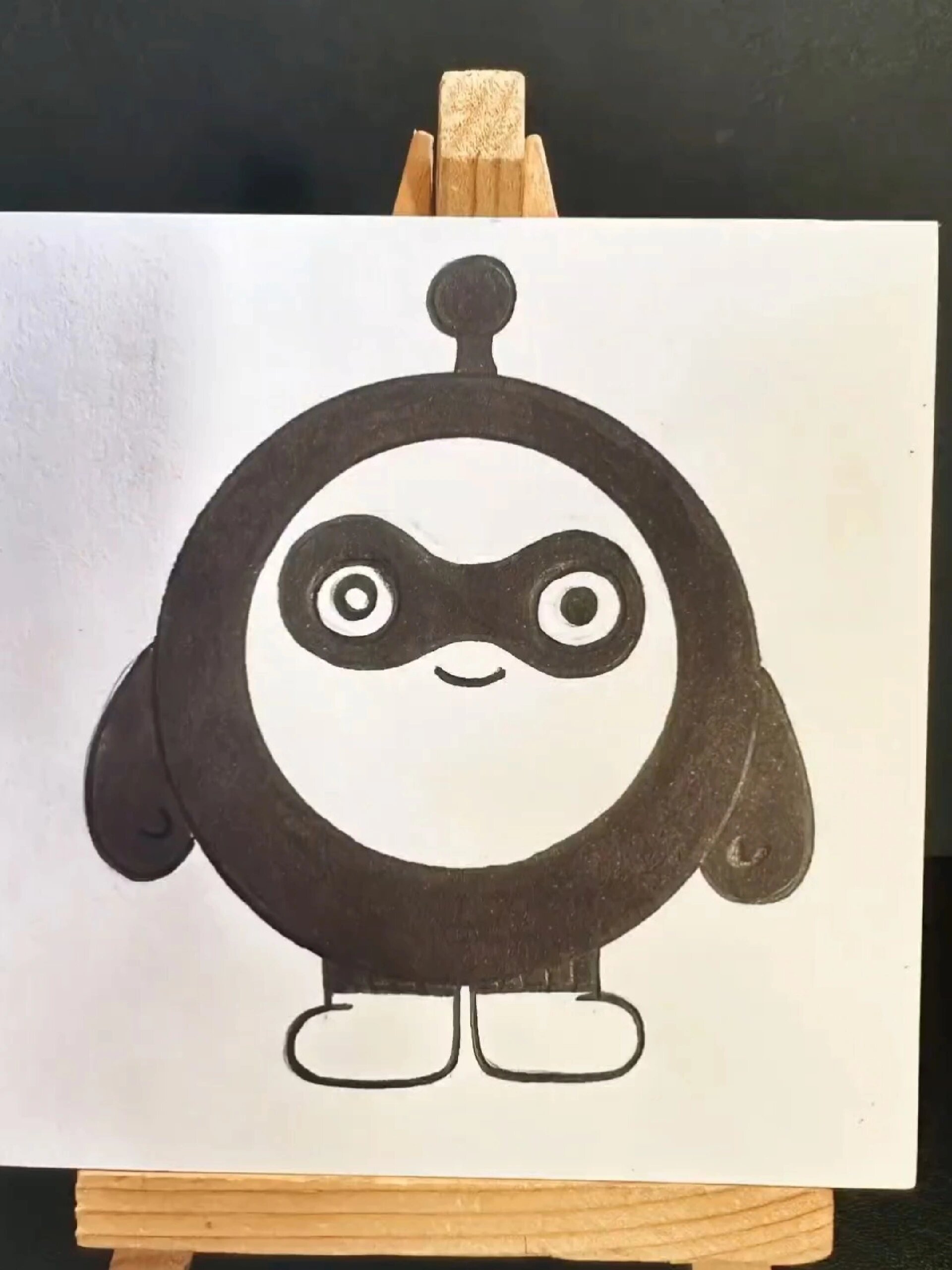黑色小蛋仔简笔画