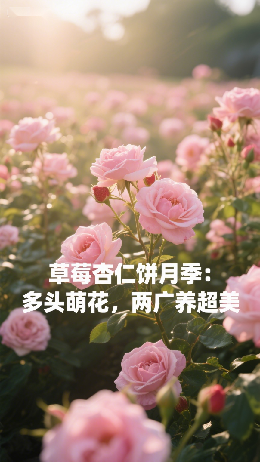 草莓杏仁饼月季：多头萌花，两广养超美