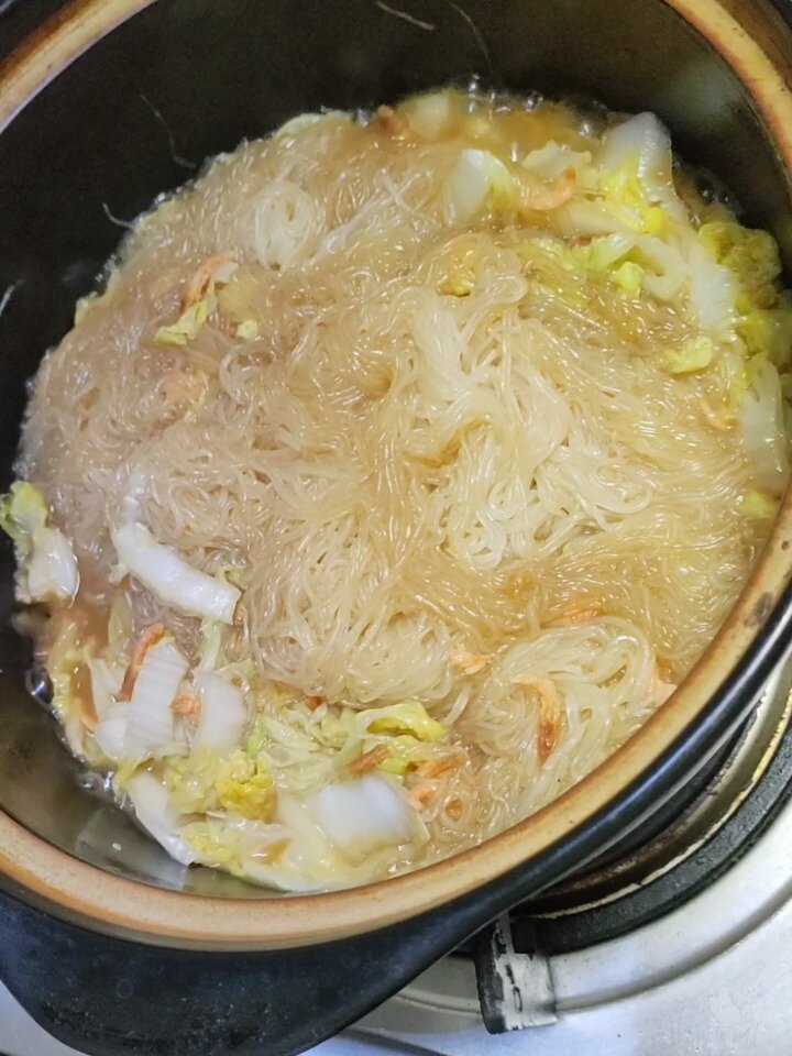 今日伙食|白菜虾米粉丝煲
