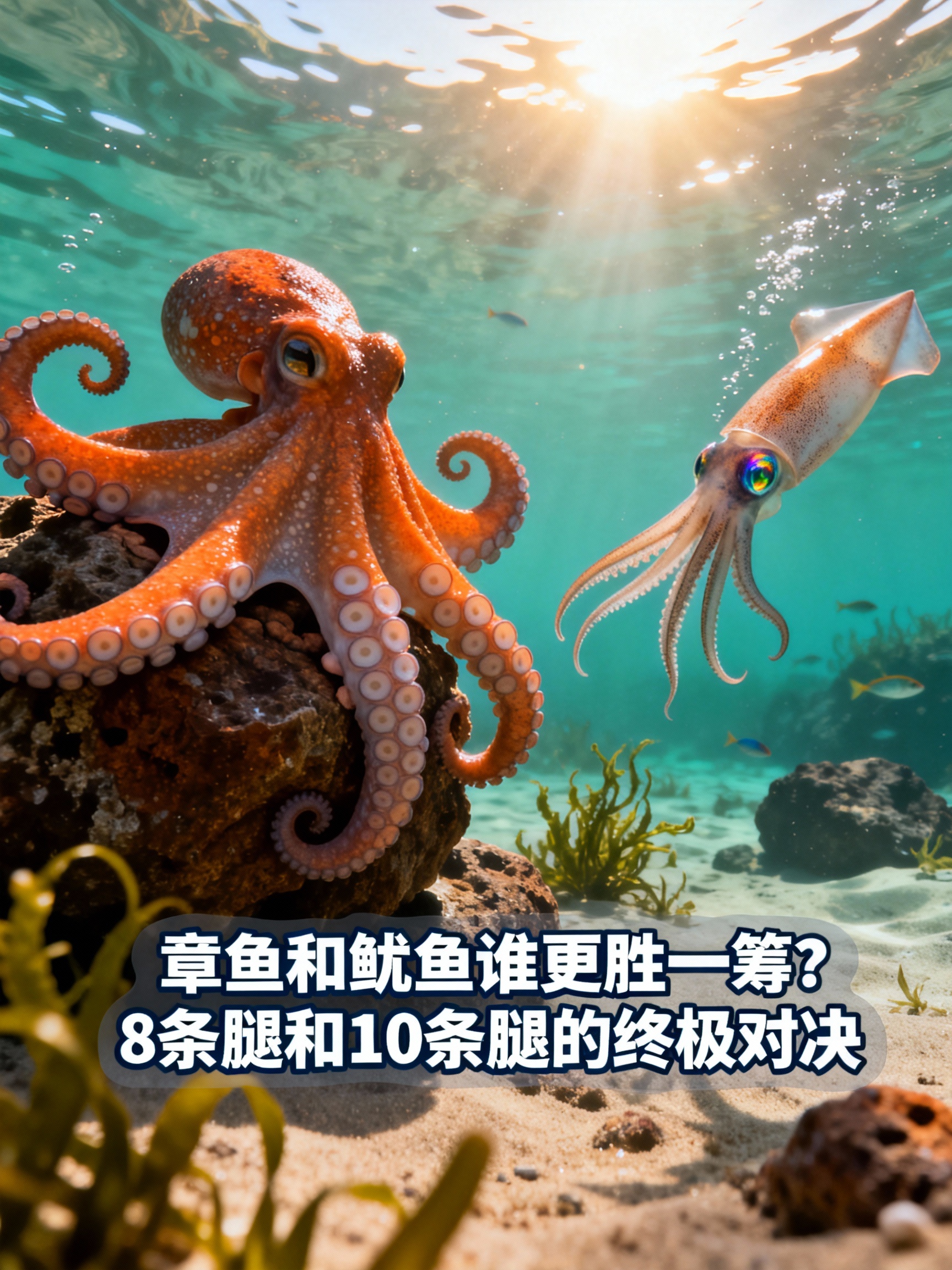 章鱼和鱿鱼谁更胜一筹？8条腿和10条腿的终极对决