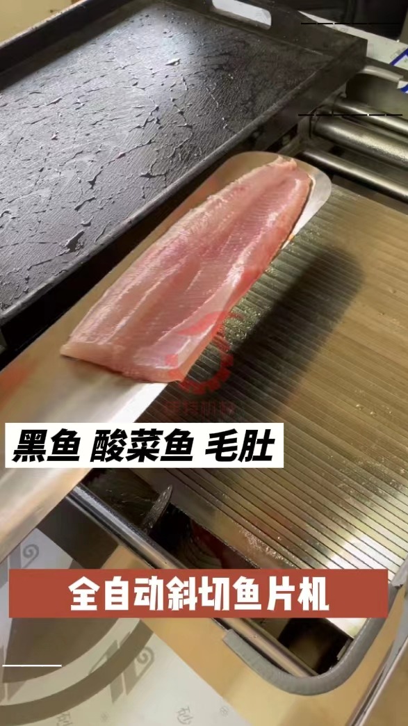 黑鱼斜切鱼片机 切鱼机神器 鱼肉全自动切片机