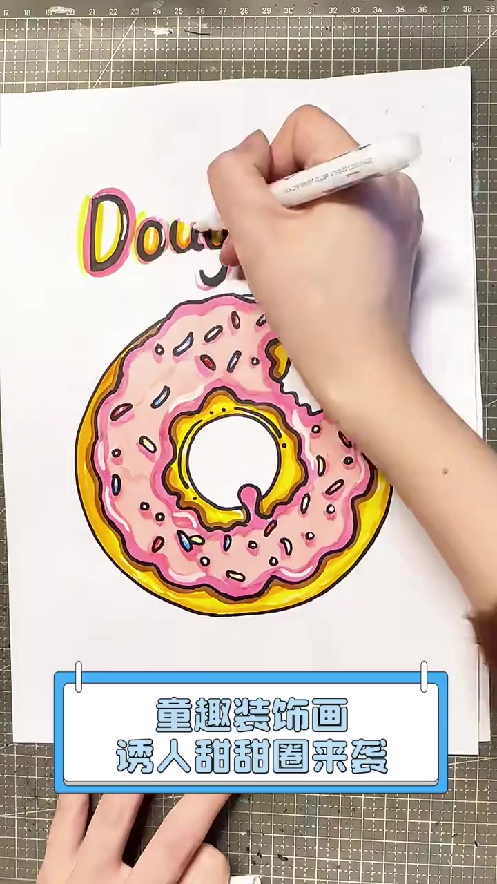 童趣装饰画,诱人甜甜圈来袭