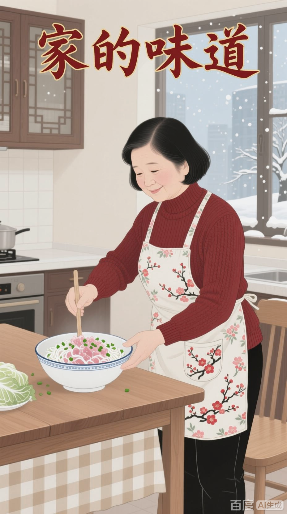 和家人一起包饺子的温馨时光