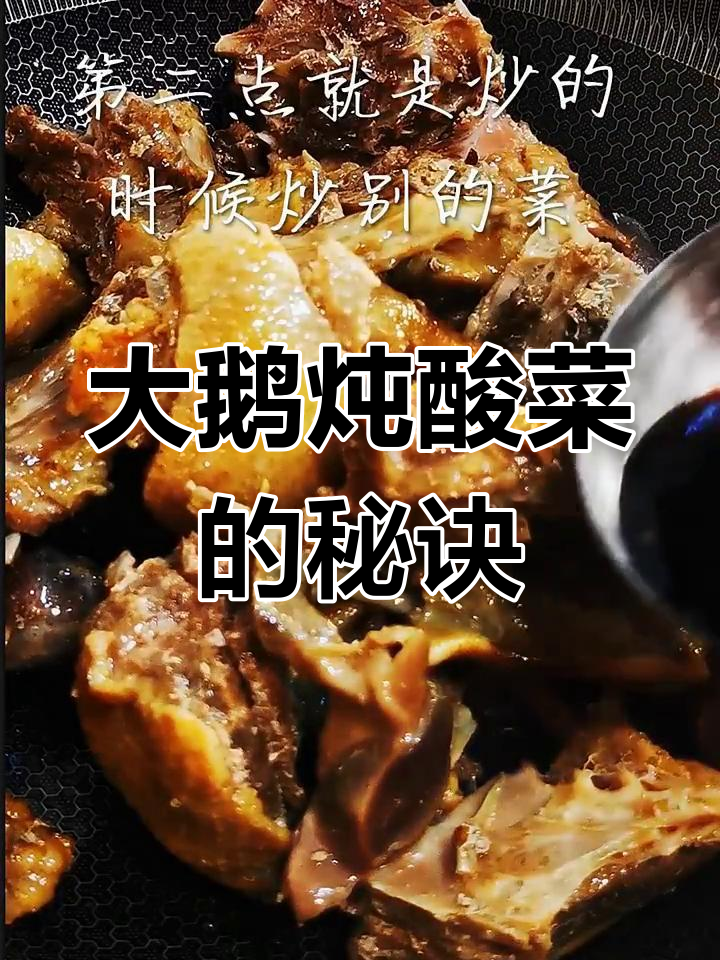 东北大鹅炖酸菜,干土豆片加持更美味
