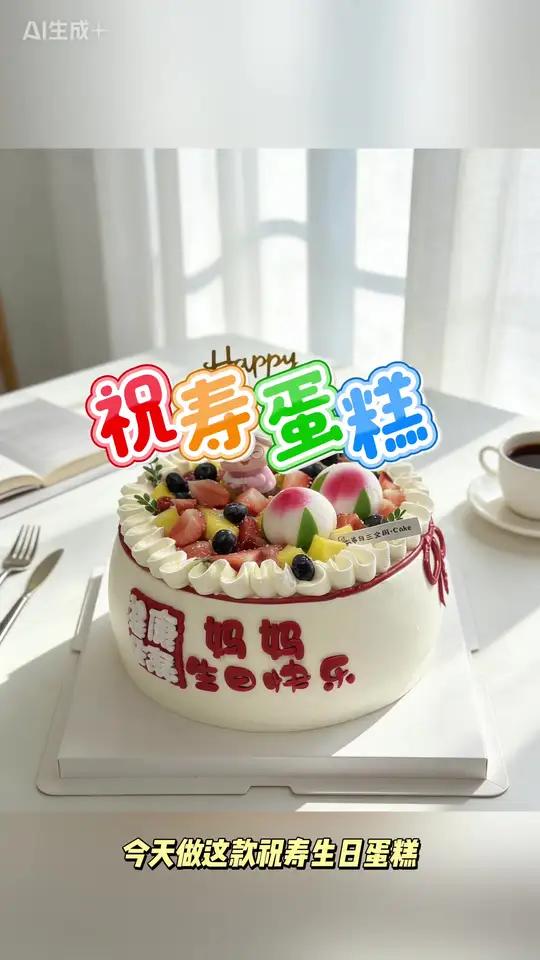 送妈妈的福袋祝寿蛋糕，仪式感满满