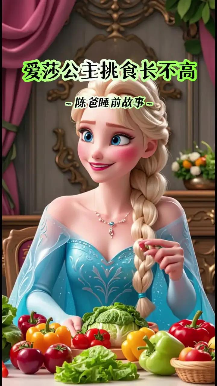 儿童睡前故事《爱莎公主挑食长不高》育儿动画有声绘本 她用自己的故事告诉孩子们,挑食是一个坏