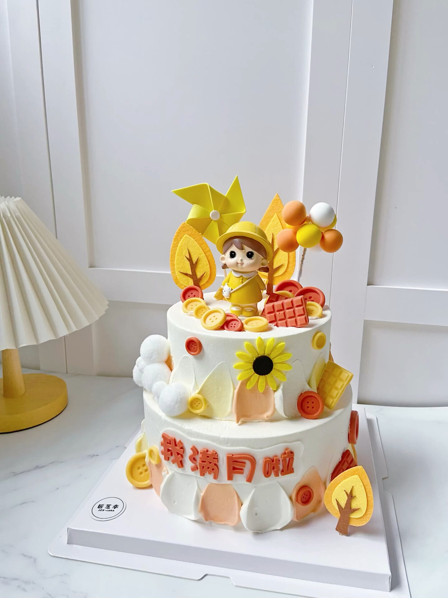 广州\双层女宝满月蛋糕 可爱小女孩蛋糕