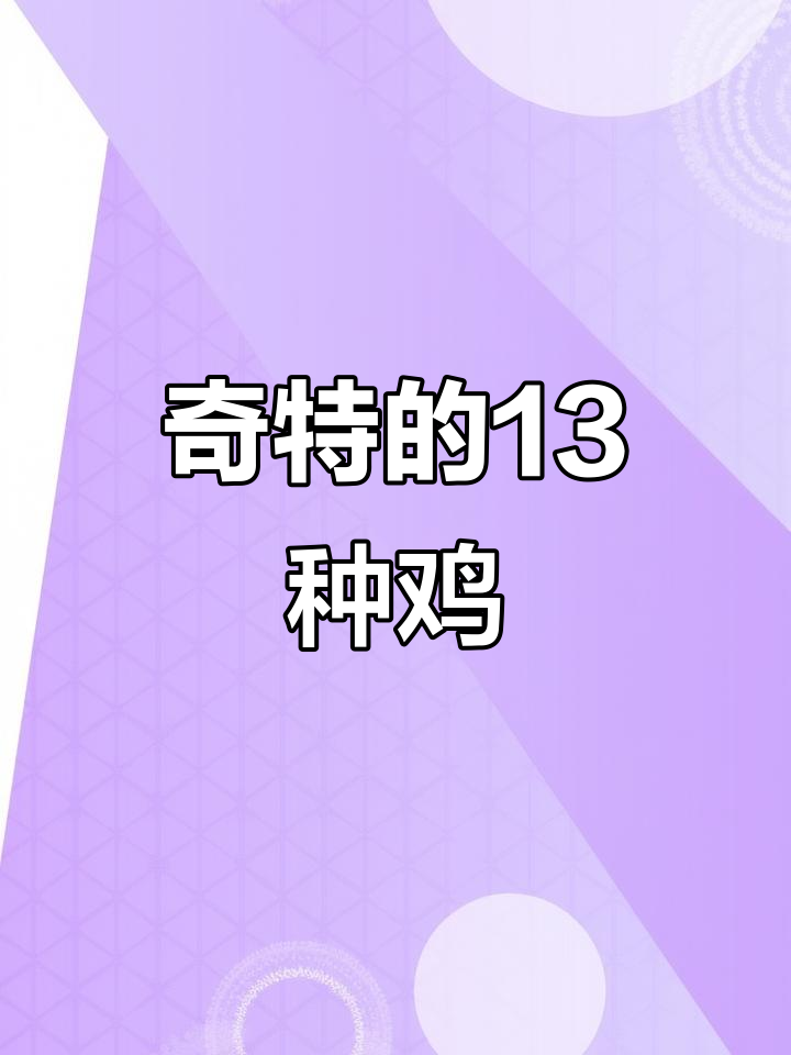 13种奇特鸡品种大揭秘，看看你能认出几种？