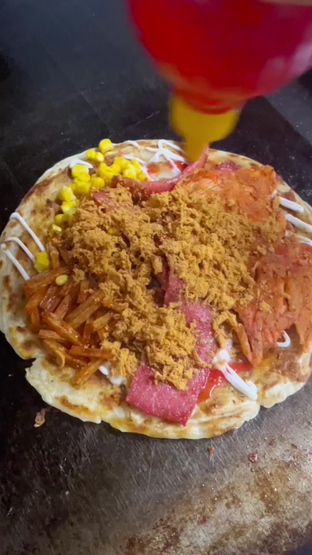 这就是豪华版煎饼果子手抓饼子 饭搭子 路边摊美味 煎饼果子 美食vlog