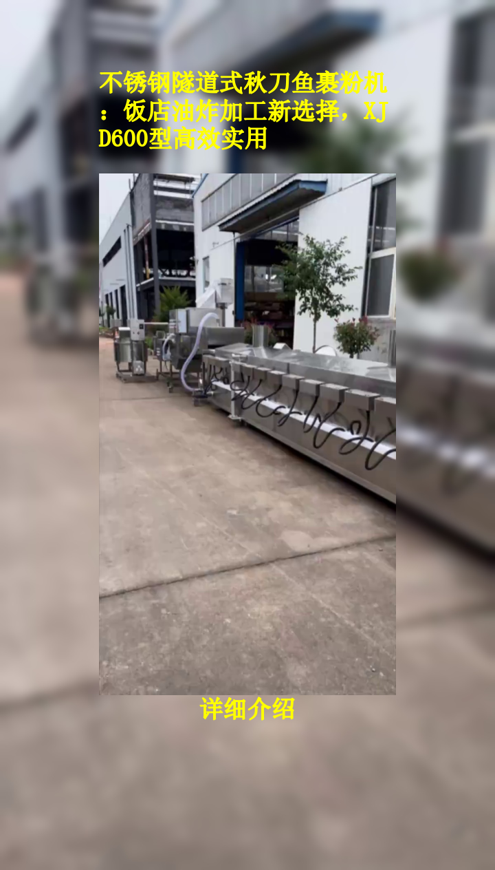 不锈钢隧道式秋刀鱼裹粉机:饭店油炸加工新选择,XJD600型高效实用