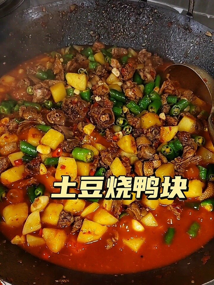 土豆烧鸭肉,家乡特色,记录农村生活