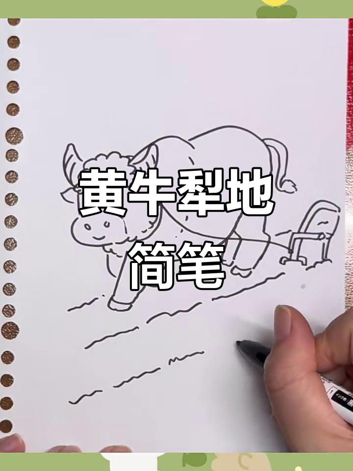 芒种节气黄牛犁地,萌趣简笔画教程