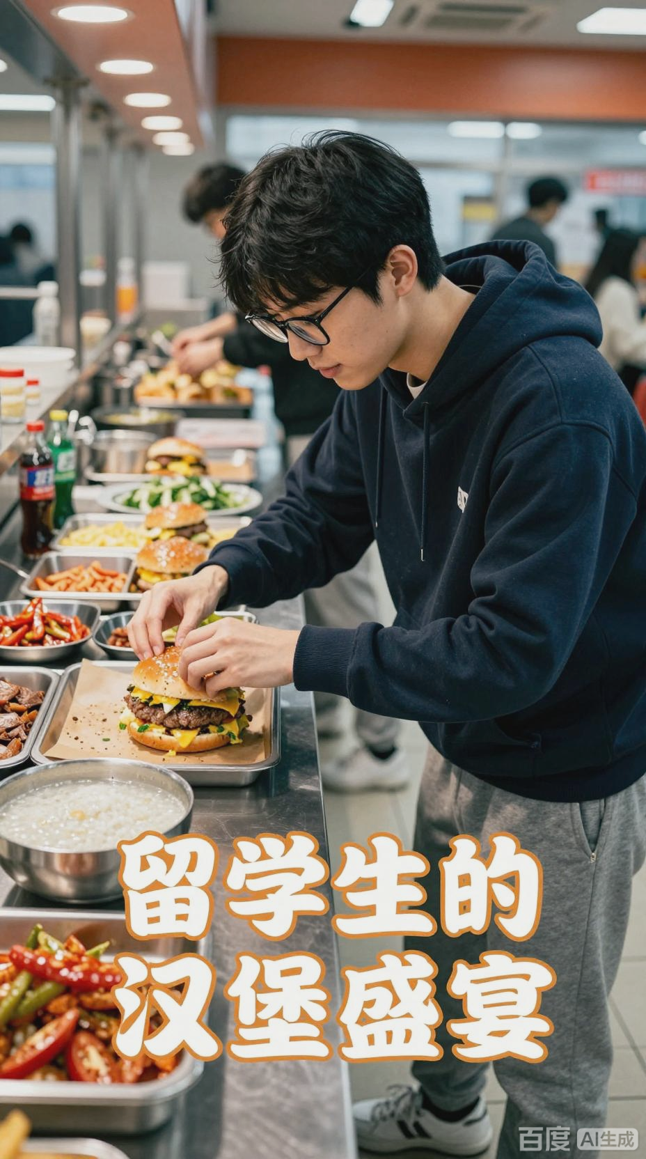 韩国大学食堂自助汉堡新体验