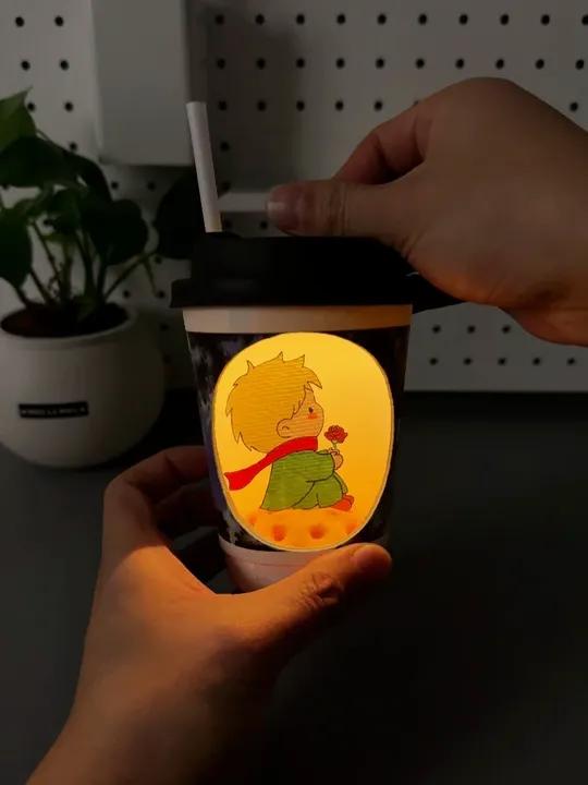 喝完的奶茶杯也可以浪漫满满~ 这是我给你做的奶茶小夜灯哦！