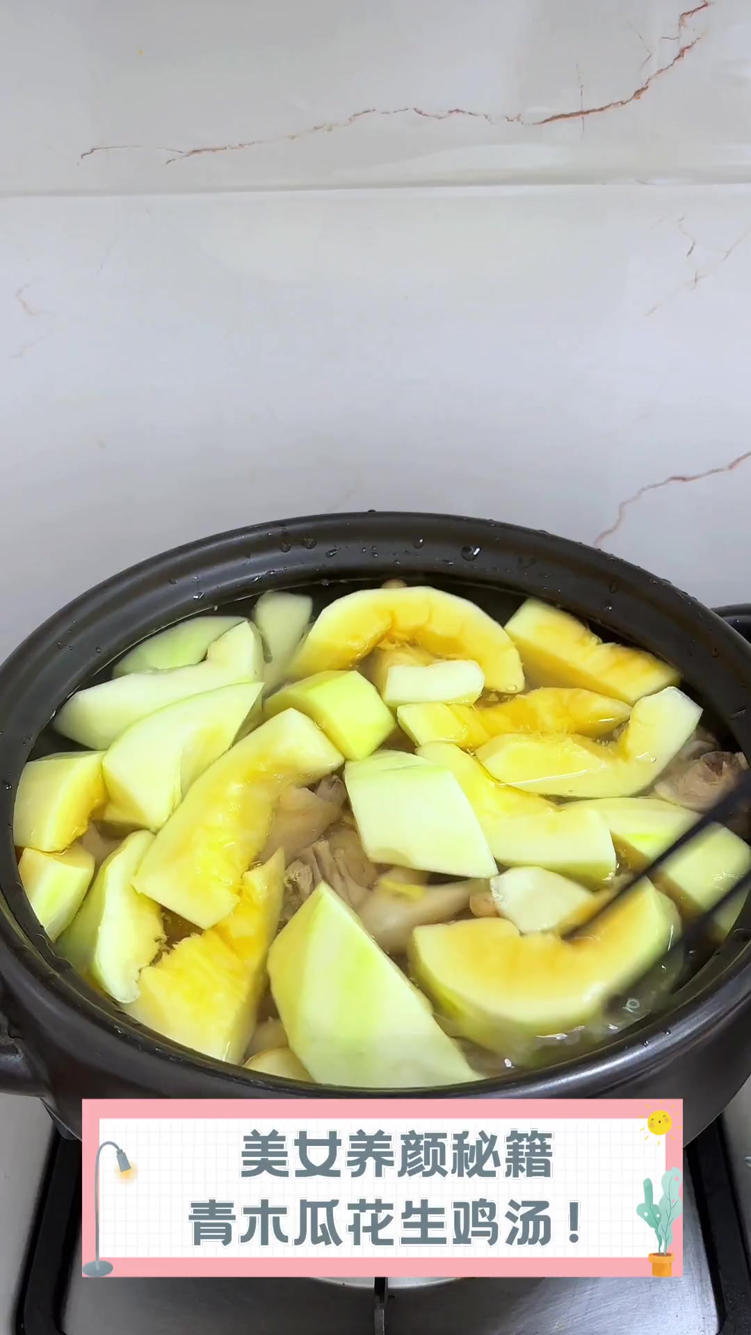 美女养颜秘籍,青木瓜花生鸡汤!