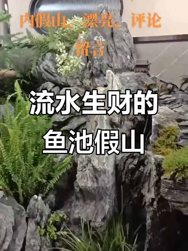 鱼池假山与流水,打造财运宝地