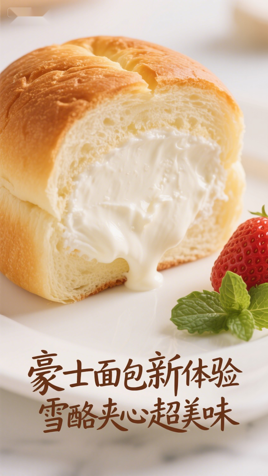 豪士面包新体验，雪酪夹心超美味
