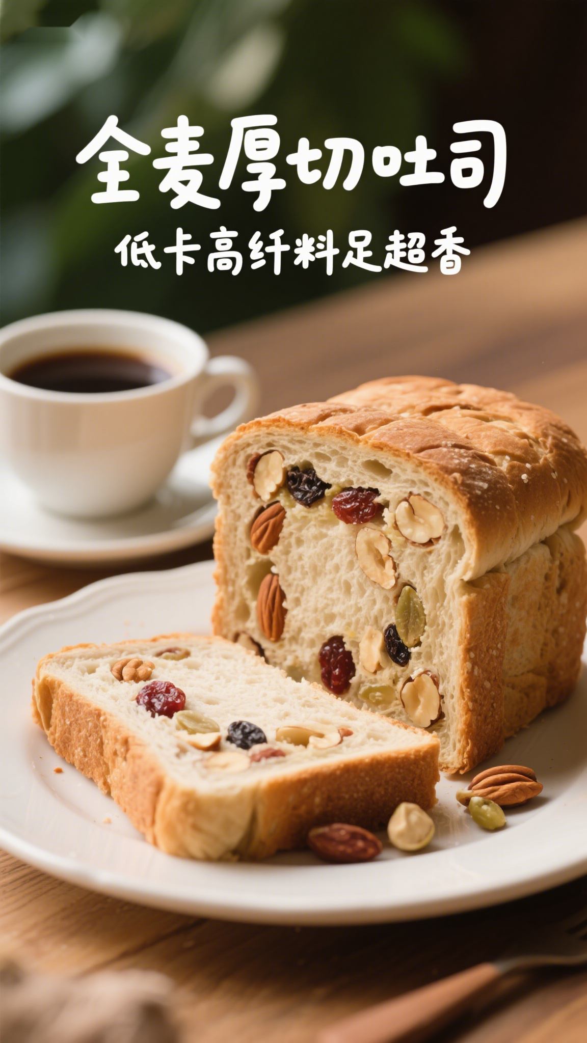 全麦厚切吐司,低卡高纤料足超香