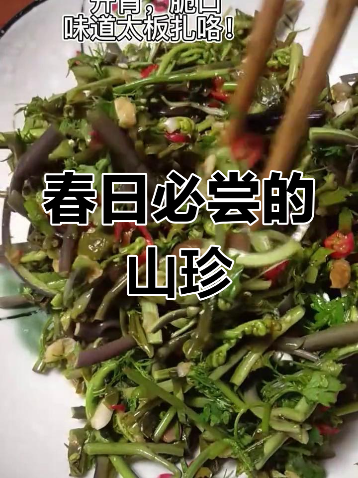 云南大山里的春季野菜,鸡爪菜拌山蕨的独特风味
