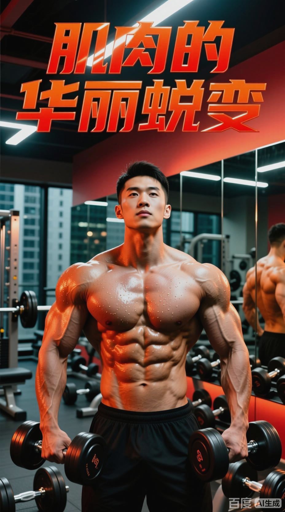 肌肉膨胀，展现男性力量之美