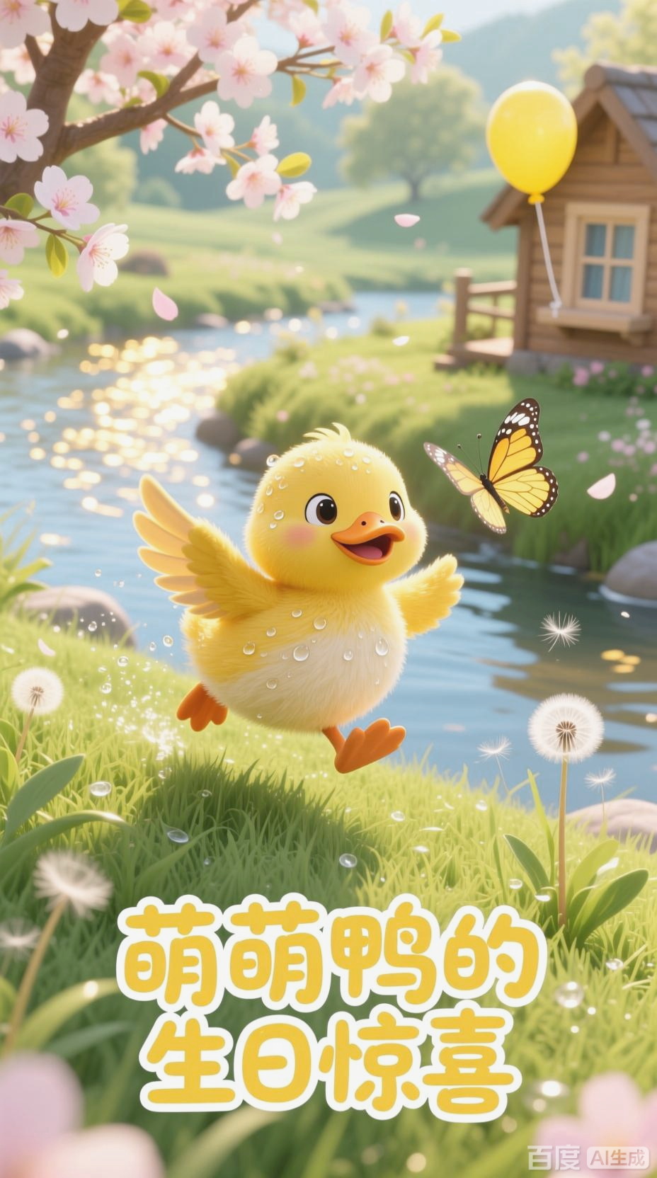 黄色萌萌鸭的欢乐生日之旅