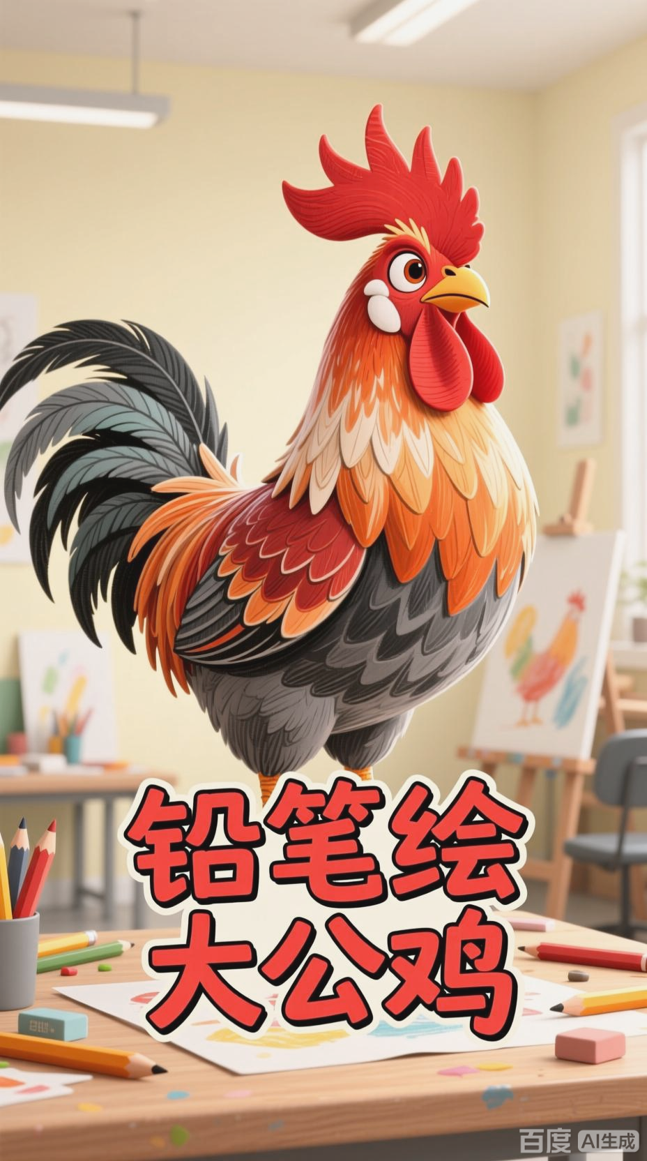 铅笔画大公鸡的绘制步骤