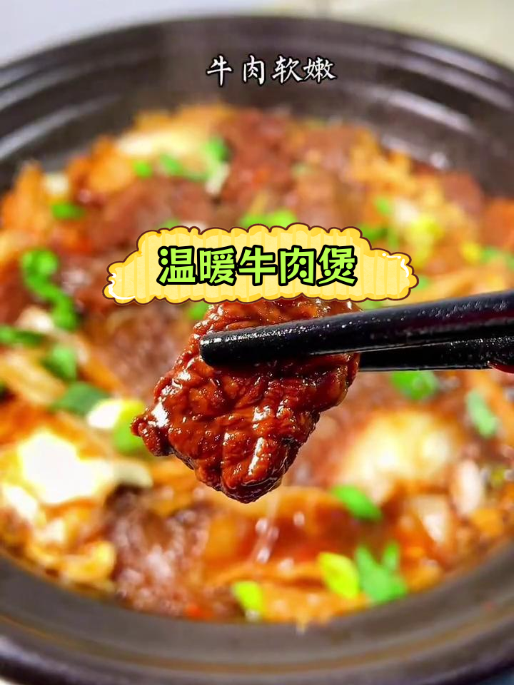 寒冬里的暖心牛肉煲,白菜粉丝搭配鲜美