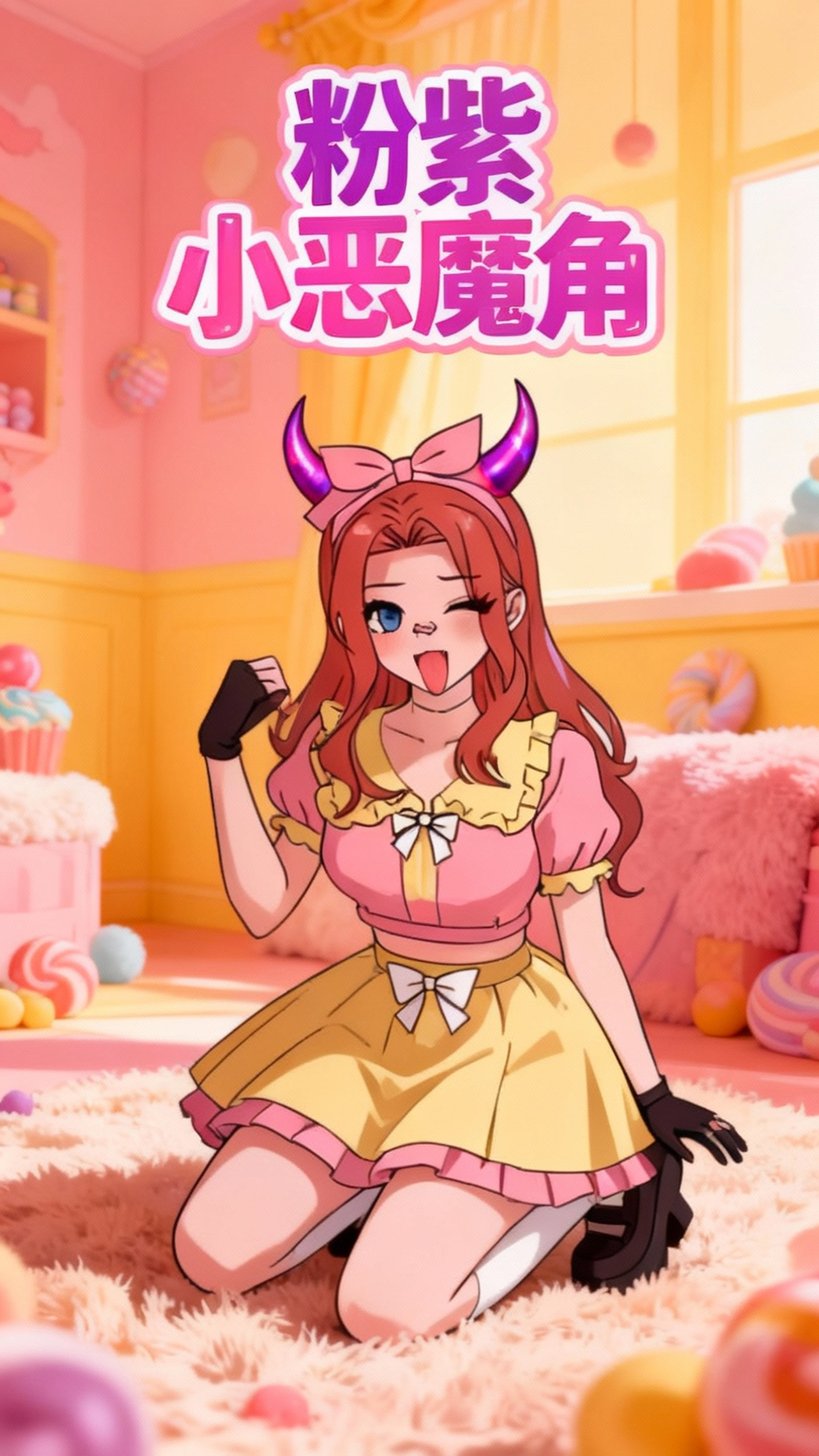 粉紫小恶魔角,调皮女角色来袭