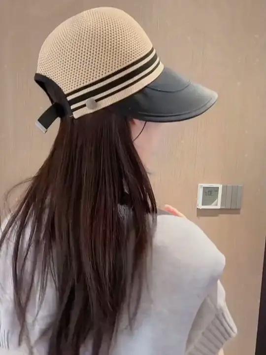 「2025新款高品质」加长帽檐网顶鸭舌帽女春夏大头围时尚百搭遮阳百搭遮阳帽遮阳防晒太阳帽帽