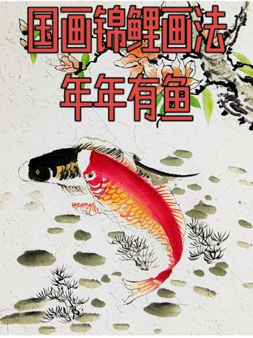 国画吉祥锦鲤,年年有鱼丨国画视频教程