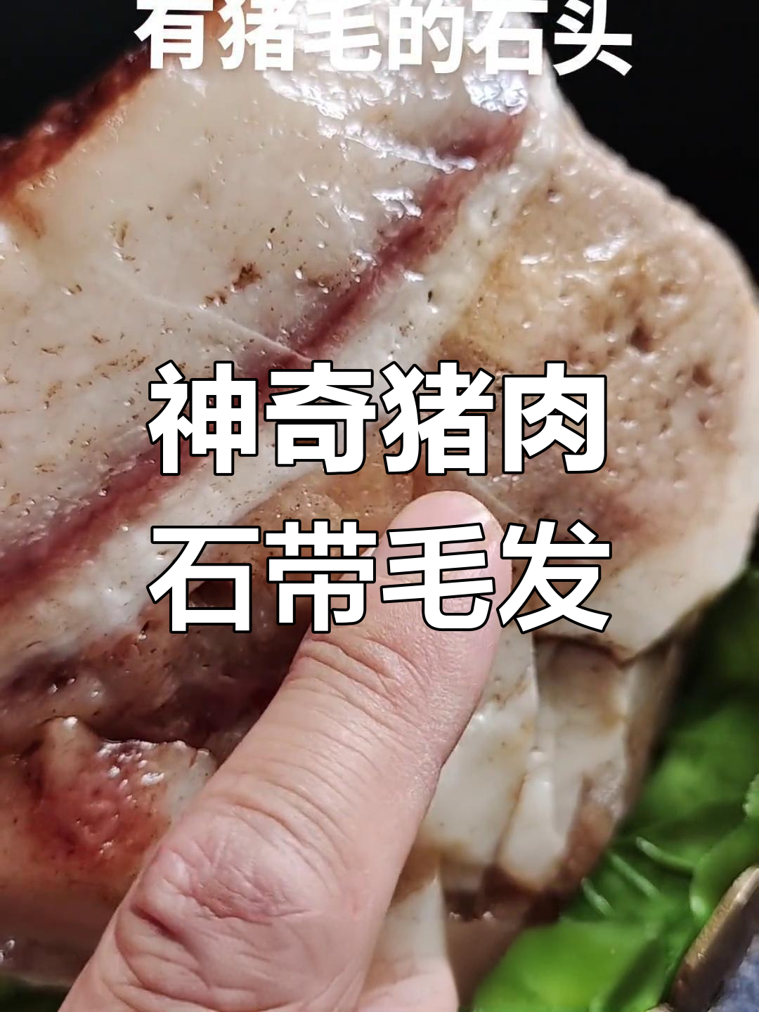 猪肉石原石惊现天然猪毛,纹理逼真令人惊叹