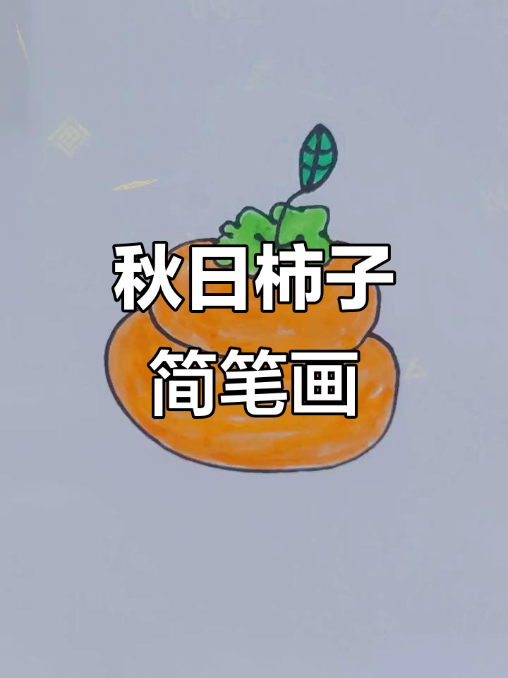 秋天柿子丰收,简单画法教你画出甜美果实