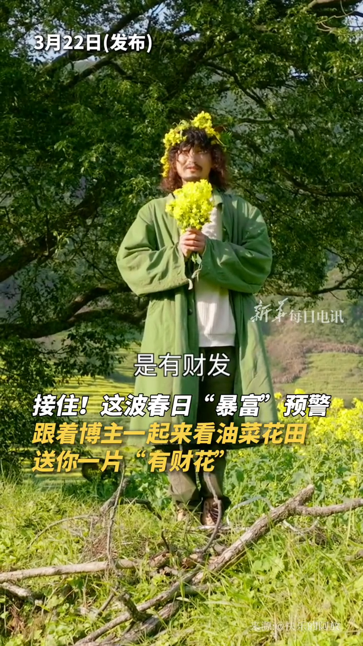 接住!这波春日“暴富”预警,跟着博主一起来看油菜花田