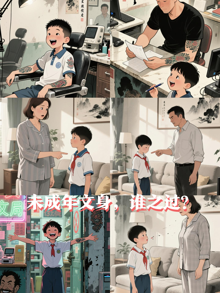 给14岁中学生文“花臂”，文身店老板被判赔偿10500元 (2)